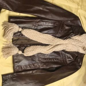 Brown leather jacket